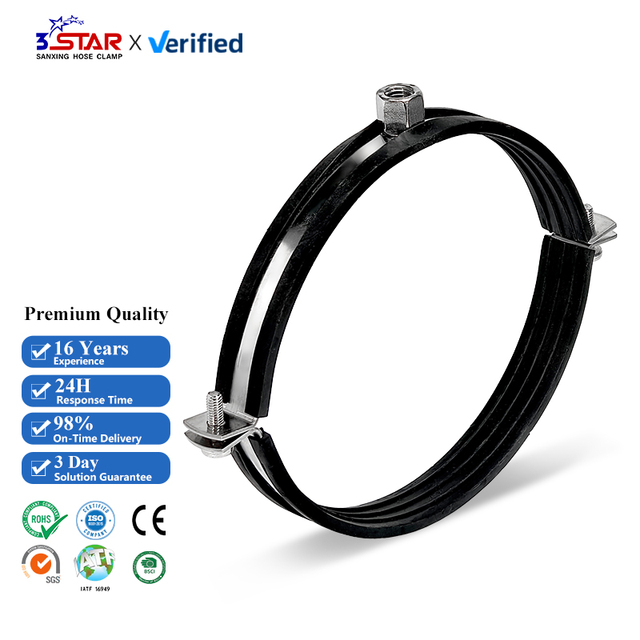 Ss Rubber Hanging Clamp Fasteners Stainless Steel Alignment Hose Clamp Epdm Rubber O Shape Pipe Seismic Support Clamps