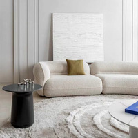 Canapé d'angle en tissu Bobo Ball, modèle L, très populaire auprès des blogueurs, idéal pour salon, appartement, villa, grand appartement, design incurvé au sol, vente directe usine