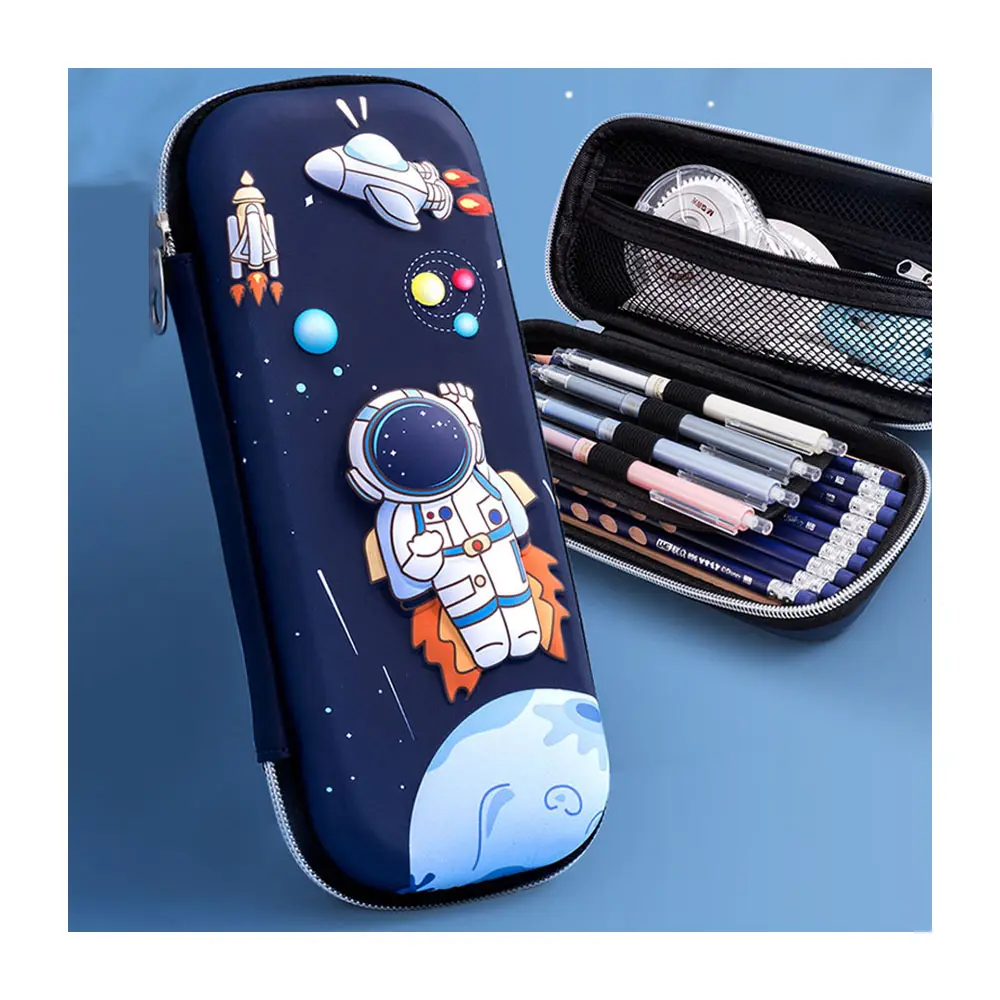 Funny Cartoon Pencil Case Eva Rocket Spaceman Waterproof Eco Friendly Pencil Case