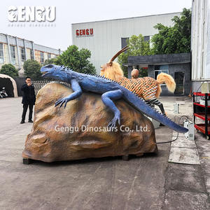 Zoo Park Haute Qualité Animatronic <span class=keywords><strong>Robot</strong></span> Lézard Sculpture Grande Taille Métal Intérieur Animal Modèle Centre Commercial Aventure Parc Aéroport - Product Image 3