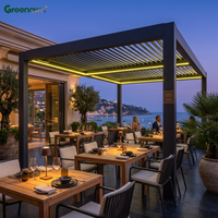 Pergola de toit rétractable avec toit en verre, gazebo en aluminium, pavillon imperméable, pergola extérieure pour la décoration de la terrasse d'un appartement