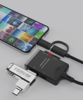 Lector de tarjetas OTG tipo C Hub adaptador compatible con SD TF Micro USB memoria Compatible con Mac10 Win7/8/XP/Vista USB 3,0 Stock