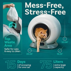Penjual teratas Online kotak kotoran kucing elektrik WiFi kontrol aplikasi sensor keselamatan otomatis untuk beberapa plastik penghilang bau kucing - Product Image 6