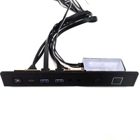 Carcasa de PC con Panel frontal, doble puerto USB 3,0, tipo c, interruptor de alimentación, reinicio, LED, placa de montaje de Audio con soporte de caja de plástico