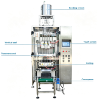 Machine d'emballage liquide entièrement automatique à haute vitesse, à cinq colonnes et trois soudures latérales, adaptée au miel, à la gelée et à la lessive liquide
