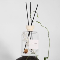 Bouteille diffuseur en verre transparent de 150 ml, bouteille d'huile essentielle de luxe réutilisable avec bâtonnets
