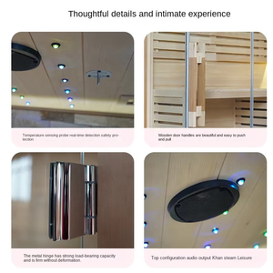 سخان ساونا كهربائي تقليدي مع وظيفة البخار، غرفة ساونا من الخشب الصلب مع أحجار، يتسع لـ 3-4 أشخاص، 110-380 فولت - Product Image 6