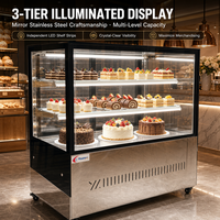 Vitrine réfrigérée sur mesure pour desserts, intégrée aux comptoirs de traiteur 35.6-46.4 ° F