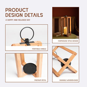 Thân Thiện Với Môi Đèn Lồng Mộc Mạc Trang Trí Nội Thất Bằng Gỗ Đèn Lồng Chủ Sàn Nến Đứng Trụ Cột Chủ Cho Nhà Hàng Bảng - Product Image 6