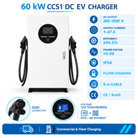Station de recharge DC CCS1 60kW 120kW 240kW, chargeur rapide commercial sur pied, 480V 3 phases, NEMA OCPP 1.6J, paiement SAE J1772