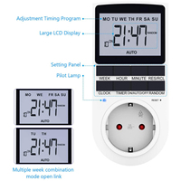 Enchufe Temporizador Digital con Pantalla LCD para UE/Reino Unido/EE. UU./Australia, Enchufe Temporizador de Ahorro de Energía