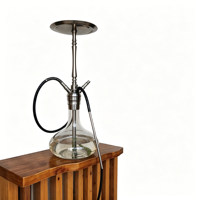 OEM/ODM Ensemble Chicha Moderne de Luxe en Acier Inoxydable Argenté de 85 cm avec 4 Ports pour Tuyaux, pour Salons et Fêtes