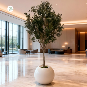 Grand olivier artificiel en plastique de 260 cm, à feuillage persistant, pour la décoration de <span class=keywords><strong>jardin</strong></span> et d'intérieur, résistant, décoration d'anniversaire - Product Image 1