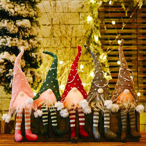 Nuevas decoraciones navideñas tejidas Piernas Largas bosque viejo muñeco con lámpara Rudolph muñeca Decoración - Product Image 1