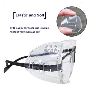 واقيات جانبية شفافة سوداء من مادة TPU لنظارات السلامة، تصحيح وحماية للعين، مريحة للاستخدام مرة واحدة، مقاسات مخصصة لحماية العين - Product Image 1