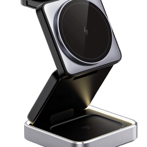 Cargador rápido inalámbrico multifunción 3 en 1 15W Carga inalámbrica rápida magnética para teléfonos celulares, auriculares, relojes inteligentes - Product Image 4