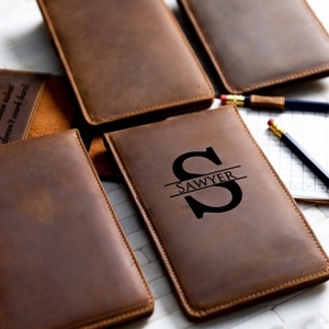 Boshiho Personalized <b>Golf</b> Scorecard Holder Cover case Customized Cowhide Leather <b>Golf</b> Scorecard Yardage Book Holder case Cover - Product Image 6