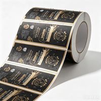 Étiquette personnalisée imprimée en rouleau, dorée, imperméable, pour boîte de conserve de café, autocollante, pour emballage de conteneur de grains de café