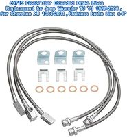 Tuyaux de frein en acier inoxydable 89715, avant et arrière, rallongés, 89702 89703 pour Jeep Wrangler TJ YJ 4x4 et Jeep Cherokee XJ 2/4x4 (modèles 87-6)