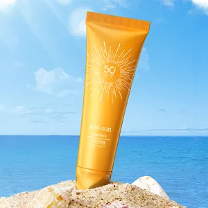 Özel etiket güneş kremi yağlı cilt güneşlik organik yüz beyazlatma UV güneş kremi krem görünmeyen koruyucu güneş kremi Spf 50