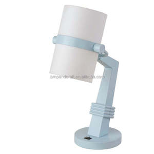 Green Metal Hotel Desk <b>Lamp</b> with Switch and Power Outlet in the Base for Home Decor Bedroom Hotel Lobby Hotel Guestroom - Product Image 2