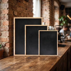 Eco-Friendly Wood Carved Rectangle Chalkboard Plaque Freestanding Learning Theme Home Decor - Product Image 4