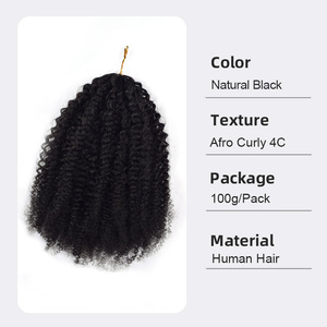 NUEVO FYD Extensiones de Cabello Humano con Efecto Pluma para Crochet, 14-24 Pulgadas, Afro Rizado 4C, para Trenzas, Sin Trama, Venta de Fábrica - Product Image 3