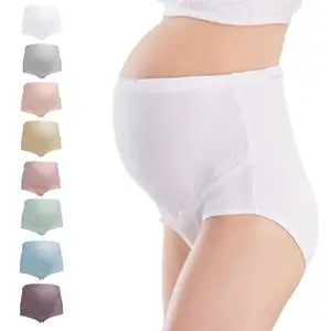 Sous-vêtements courts pour femmes enceintes taille haute personnalisés oem et odm culotte femme enceinte en coton doux et respirant échantillon gratuit