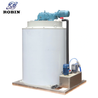 Machine à glace en paillettes industrielle 1t-10t avec évaporateur à tambour et pompe en acier inoxydable, prix compétitif pour le refroidissement du poisson