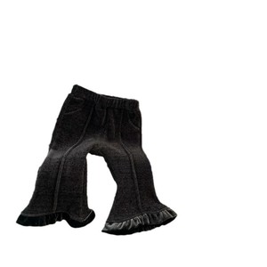 Tongxingyuan Girls Corduroy Flared <b>Pants</b> Winter 2024 Gray Fleece <b>Lined</b> Solid Color Children's <b>Pants</b> - Product Image 5