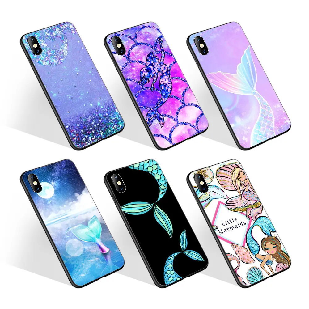 Mermaid Tail Scale TPU soft Phone Accessories New Design For iphone 6s 7/8 plus XR 11 12 pro Max xs xr For Vivo For samaung