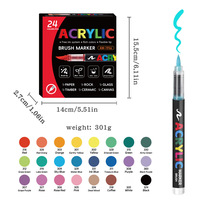 Marqueurs acryliques liquides Guangna 8101, lot de 24, anti-dessèchement, pour étudiants, DIY, stylos à dessin sans pression