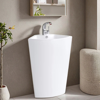 Design moderne lavabo de salle de bain sur pied lavabo WC produit en usine articles sanitaires finition brillante céramique sans étain pour hôtels