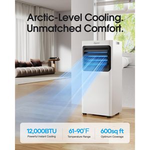 Climatiseur portable Snocod 12000 Btu avec commande intelligente Wifi, refroidissement, déshumidificateur, ventilateur, mode veille - Product Image 6