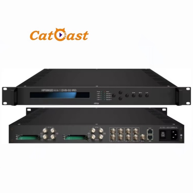 Digital Satellite Receiver 4-in-1 for DVBC/DVBT/DVBT2/DVBS/DVBS2 Tuner Optional Decoder IRD ASI/IP Output Web NMS
