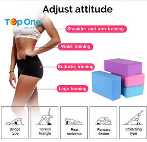 Top One Logo personnalisé imprimé Tpe unique noir foncé bleu trois couleurs Squat mousse recyclée Eva Yoga bloc brique - Product Image 3