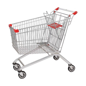 Carrello <span class=keywords><strong>spesa</strong></span> in metallo OEM, attrezzatura per supermercati, carrello per negozi al dettaglio, cestino per negozio cromato resistente - Product Image 3