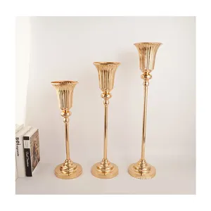 Gold silver Metal flower vases for wedding center piece party Event table decoration centerpieces flower stand