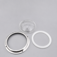 Vente en gros de lentilles en verre LED de 100 mm avec anneau métallique et joint d'étanchéité en silicone, directement de l'usine pour les spots LED / éclairages encastrés