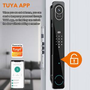 Serrure intelligente d'extérieur Tuya pour porte en acier double face avec connectivité WiFi empreinte digitale et carte mémoire mot de passe avec poignée - Product Image 6
