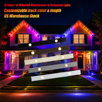 Éclairage de Noël extérieur permanent programmable 48V RGBW à 6 LED sur rail, 200ft 300ft 500ft, IP68, avec canal en aluminium