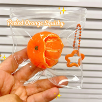 YIWUPOWER Juguete Blandito Pelable de Naranja, Bola Antiestrés de Textura de Lodo Suave, Bola de Mandarina de Levantamiento Lento, Juguete de Fruta para Aliviar el Estrés, Juguete de Ventilación para Halloween
