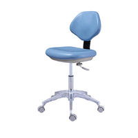 Chaise d'assistant médical rotative et mobile, tabouret de dentiste réglable avec support dorsal