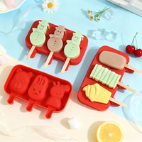 Moules en silicone écologiques à formes de dessins animés multiples, moules de haute qualité pour sucettes glacées et glaces pour les tout-petits, fabrication maison de produits congelés