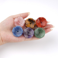 Porte-encens en agate naturelle, motif floral sculpté à la main, décoration de bureau pour l'aromathérapie