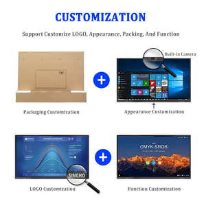 Customizable Size <strong>Interactive</strong> Dual System Smart Whiteboard LCD Infrared Touch Panel <strong>Digital</strong> Board For Education Business Meeting - Product Image 4