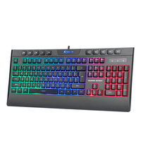 Clavier de jeu à membrane rétroéclairé arc-en-ciel Xtrike Me KB-508, taille standard, 114 touches, boutons multimédias, filaire USB, anti-ghosting