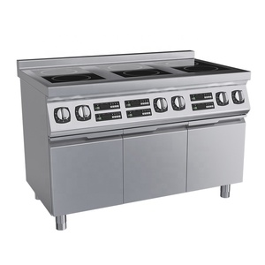 Cuisinière à induction commerciale à 6 brûleurs avec armoire, plaque de cuisson à induction robuste, 380V, équipement de cuisine - Product Image 1