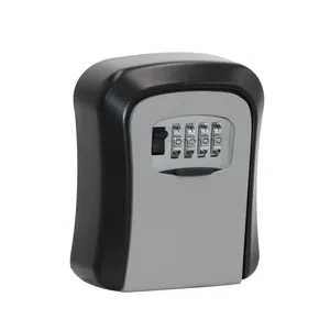 Caja de seguridad para llaves de montaje en pared Mini A prueba de intemperie para exteriores, caja de seguridad para llaves con combinación de 4 dígitos para almacenamiento