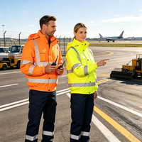 Veste de travail haute visibilité personnalisée avec logo, imperméable, en Oxford 300D, réfléchissante, pour les travailleurs de l'aéroport, de la construction et de l'exploitation minière